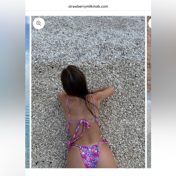 *NWT* Strawberry Milk Mob “Daisy Dukes” Bikini Set (Medium) - Picture 3 of 10